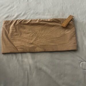 SKIMS Strapless Crop Top in Nude Tan